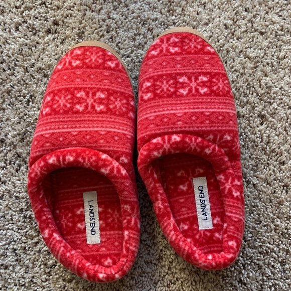 Lands End Christmas Holiday Slide On Slippers - Picture 1 of 3